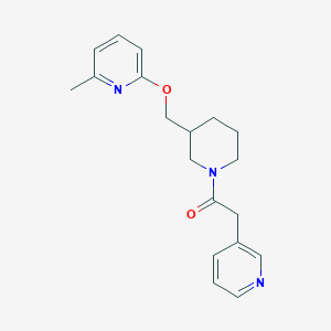 molecular formula C19H23N3O2 B2559782 1-[3-[(6-Methylpyridin-2-yl)oxymethyl]piperidin-1-yl]-2-pyridin-3-ylethanone CAS No. 2380043-42-3