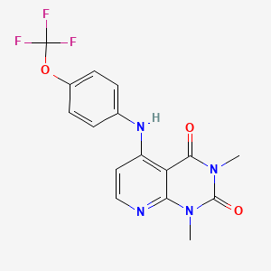 molecular formula C16H13F3N4O3 B2559787 1,3-dimethyl-5-((4-(trifluoromethoxy)phenyl)amino)pyrido[2,3-d]pyrimidine-2,4(1H,3H)-dione CAS No. 941914-87-0