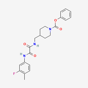 molecular formula C22H24FN3O4 B2559788 Phenyl 4-((2-((3-fluoro-4-methylphenyl)amino)-2-oxoacetamido)methyl)piperidine-1-carboxylate CAS No. 1235321-30-8
