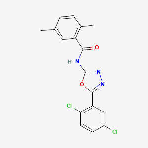 molecular formula C17H13Cl2N3O2 B2559789 N-[5-(2,5-二氯苯基)-1,3,4-恶二唑-2-基]-2,5-二甲基苯甲酰胺 CAS No. 891141-86-9