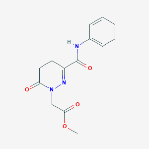 molecular formula C14H15N3O4 B2559791 methyl [3-(anilinocarbonyl)-6-oxo-5,6-dihydropyridazin-1(4H)-yl]acetate CAS No. 1261000-87-6