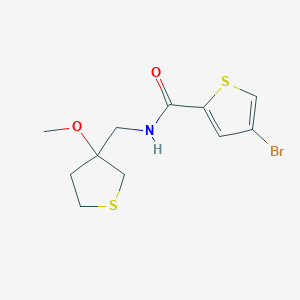 molecular formula C11H14BrNO2S2 B2559796 4-bromo-N-((3-methoxytetrahydrothiophen-3-yl)methyl)thiophene-2-carboxamide CAS No. 2034465-18-2