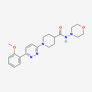 molecular formula C21H27N5O3 B2559814 1-(6-(2-methoxyphenyl)pyridazin-3-yl)-N-morpholinopiperidine-4-carboxamide CAS No. 1251681-94-3