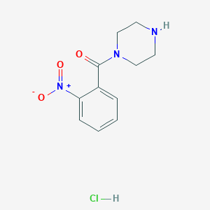 molecular formula C11H14ClN3O3 B2559816 1-(2-Nitrobenzoyl)piperazine hydrochloride CAS No. 1573052-56-8