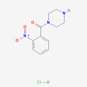 molecular formula C11H14ClN3O3 B2559816 1-(2-Nitrobenzoyl)piperazin-hydrochlorid CAS No. 1573052-56-8