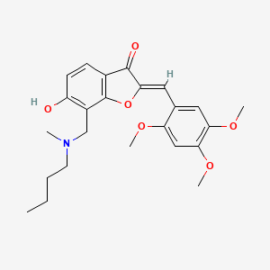 molecular formula C24H29NO6 B2559817 （Z）-7-((丁基（甲基）氨基）甲基）-6-羟基-2-（2,4,5-三甲氧基苄亚）苯并呋喃-3(2H)-酮 CAS No. 859658-75-6