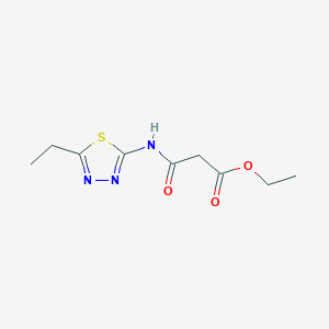 molecular formula C9H13N3O3S B255982 Ethyl 3-[(5-ethyl-1,3,4-thiadiazol-2-yl)amino]-3-oxopropanoate 