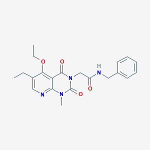 molecular formula C21H24N4O4 B2559827 N-苄基-2-(5-乙氧基-6-乙基-1-甲基-2,4-二氧代-1,2-二氢吡啶并[2,3-d]嘧啶-3(4H)-基)乙酰胺 CAS No. 1005298-28-1