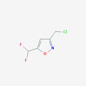 molecular formula C5H4ClF2NO B2559829 3-(Chlorométhyl)-5-(difluorométhyl)-1,2-oxazole CAS No. 2166880-54-0