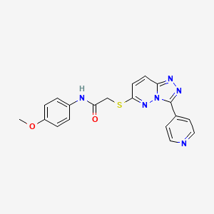 molecular formula C19H16N6O2S B2559830 N-(4-Methoxyphenyl)-2-((3-(pyridin-4-yl)-[1,2,4]triazolo[4,3-b]pyridazin-6-yl)thio)acetamid CAS No. 868969-80-6