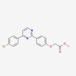 molecular formula C19H15BrN2O3 B2559832 Methyl 2-{4-[4-(4-bromophenyl)-2-pyrimidinyl]phenoxy}acetate CAS No. 477856-71-6
