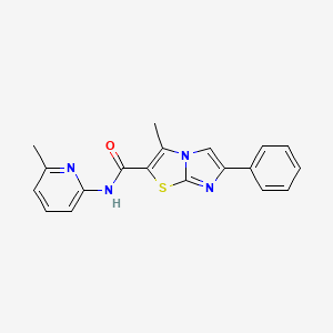 molecular formula C19H16N4OS B2559842 3-甲基-N-(6-甲基吡啶-2-基)-6-苯基咪唑并[2,1-b][1,3]噻唑-2-甲酰胺 CAS No. 852133-66-5