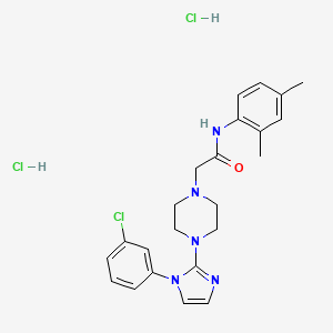 2-(4-(1-(3-chlorophenyl)-1H-imidazol-2-yl)piperazin-1-yl)-N-(2,4-dimethylphenyl)acetamide dihydrochloride