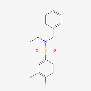molecular formula C16H18FNO2S B2559846 N-benzyl-N-ethyl-4-fluoro-3-methylbenzenesulfonamide CAS No. 873671-48-8