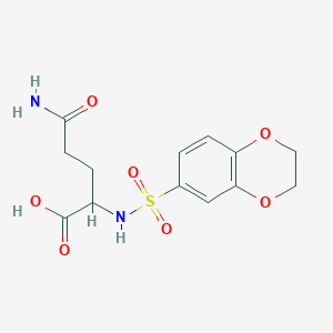 molecular formula C13H16N2O7S B2559852 4-Carbamoyl-2-(2,3-dihydro-1,4-benzodioxine-6-sulfonamido)butanoic acid CAS No. 1009005-00-8