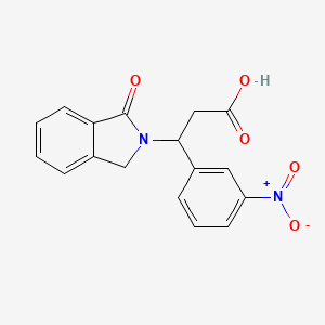 molecular formula C17H14N2O5 B2559853 3-(3-硝基苯基)-3-(1-氧代-1,3-二氢-2H-异吲哚-2-基)丙酸 CAS No. 866136-76-7