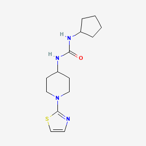 molecular formula C14H22N4OS B2559855 1-シクロペンチル-3-(1-(チアゾール-2-イル)ピペリジン-4-イル)尿素 CAS No. 1448030-72-5