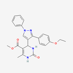 molecular formula C24H24N4O4 B2559863 methyl 4-[3-(4-ethoxyphenyl)-1-phenyl-1H-pyrazol-4-yl]-6-methyl-2-oxo-1,2,3,4-tetrahydropyrimidine-5-carboxylate CAS No. 955873-17-3