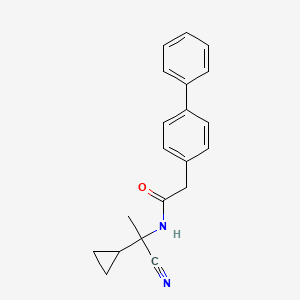 molecular formula C20H20N2O B2559865 2-{[1,1'-biphenyl]-4-yl}-N-(1-cyano-1-cyclopropylethyl)acetamide CAS No. 1423228-13-0