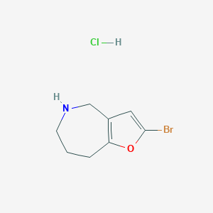 molecular formula C8H11BrClNO B2559870 2-bromo-4H,5H,6H,7H,8H-furo[3,2-c]azepine hydrochloride CAS No. 2172577-23-8