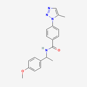 molecular formula C19H20N4O2 B2559873 N-[1-(4-甲氧基苯基)乙基]-4-(5-甲基-1H-1,2,3-三唑-1-基)苯甲酰胺 CAS No. 1049145-71-2