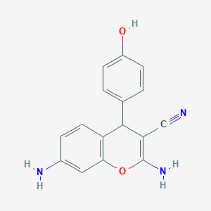 molecular formula C16H13N3O2 B255988 2,7-diamino-4-(4-hydroxyphenyl)-4H-chromene-3-carbonitrile 