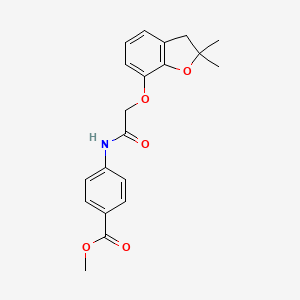 molecular formula C20H21NO5 B2559894 Methyl-4-(2-((2,2-Dimethyl-2,3-dihydrobenzofuran-7-yl)oxy)acetamido)benzoat CAS No. 941985-37-1