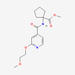 molecular formula C16H22N2O5 B2559899 Methyl 1-(2-(2-methoxyethoxy)isonicotinamido)cyclopentanecarboxylate CAS No. 2034276-50-9