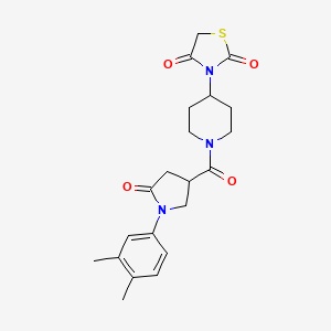 3-(1-(1-(3,4-Dimethylphenyl)-5-oxopyrrolidine-3-carbonyl)piperidin-4-yl)thiazolidine-2,4-dione