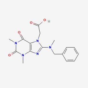 molecular formula C17H19N5O4 B2559910 2-(8-(苄基(甲基)氨基)-1,3-二甲基-2,6-二氧代-2,3-二氢-1H-嘌呤-7(6H)-基)乙酸 CAS No. 1021099-41-1