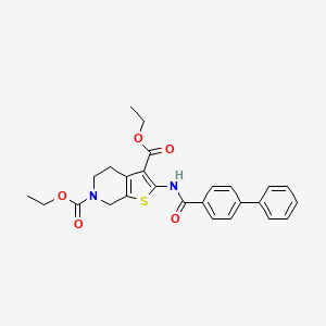 molecular formula C26H26N2O5S B2559914 diethyl 2-[(4-phenylbenzoyl)amino]-5,7-dihydro-4H-thieno[2,3-c]pyridine-3,6-dicarboxylate CAS No. 864926-44-3