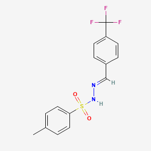 molecular formula C15H13F3N2O2S B2559915 4-Methyl-N'-[[4-(trifluoromethyl)phenyl]methylidene]benzenesulfonohydrazide CAS No. 210422-73-4