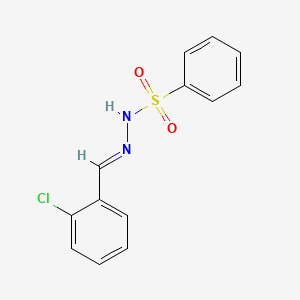 molecular formula C13H11ClN2O2S B2559918 N'-[(1E)-(2-chlorophenyl)methylidene]benzenesulfonohydrazide CAS No. 1096535-32-8