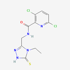 molecular formula C11H11Cl2N5OS B2559928 3,6-dichloro-N-[(4-ethyl-5-sulfanyl-4H-1,2,4-triazol-3-yl)methyl]pyridine-2-carboxamide CAS No. 1356770-85-8
