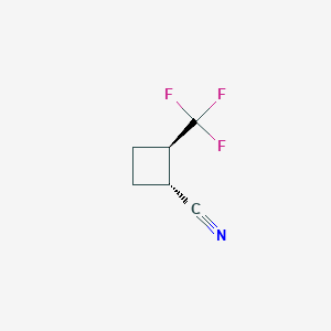 molecular formula C6H6F3N B2559931 (1R,2R)-2-(Trifluoromethyl)cyclobutane-1-carbonitrile CAS No. 2470280-34-1
