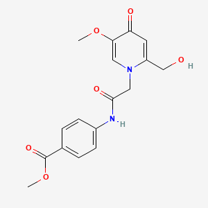 methyl 4-(2-(2-(hydroxymethyl)-5-methoxy-4-oxopyridin-1(4H)-yl)acetamido)benzoate