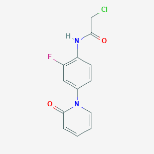 molecular formula C13H10ClFN2O2 B2559937 2-Chloro-N-[2-fluoro-4-(2-oxopyridin-1-yl)phenyl]acetamide CAS No. 2411219-31-1
