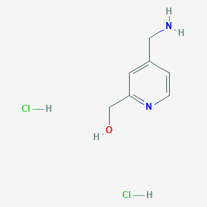 molecular formula C7H12Cl2N2O B2559942 [4-(Aminomethyl)pyridin-2-yl]methanol dihydrochloride CAS No. 1955561-22-4