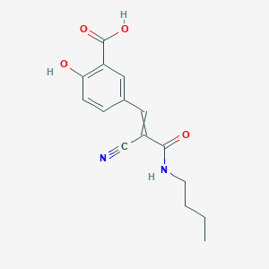molecular formula C15H16N2O4 B2559945 5-[2-(丁基氨基羰基)-2-氰基乙-1-烯-1-基]-2-羟基苯甲酸 CAS No. 1808535-17-2