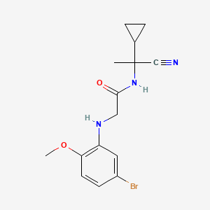 molecular formula C15H18BrN3O2 B2559946 2-(5-bromo-2-methoxyanilino)-N-(1-cyano-1-cyclopropylethyl)acetamide CAS No. 1240913-08-9