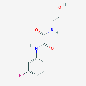 molecular formula C10H11FN2O3 B2559950 N'-(3-氟苯基)-N-(2-羟乙基)草酰胺 CAS No. 404023-20-7