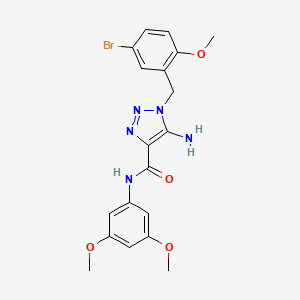 molecular formula C19H20BrN5O4 B2559951 5-amino-1-(5-bromo-2-methoxybenzyl)-N-(3,5-dimethoxyphenyl)-1H-1,2,3-triazole-4-carboxamide CAS No. 902558-40-1