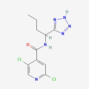 molecular formula C11H12Cl2N6O B2559956 2,5-dichloro-N-[1-(1H-1,2,3,4-tetrazol-5-yl)butyl]pyridine-4-carboxamide CAS No. 1808472-52-7