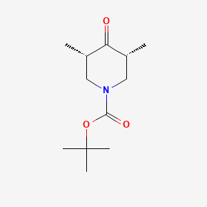 molecular formula C12H21NO3 B2559958 tert-butyl (3R,5S)-3,5-dimethyl-4-oxopiperidine-1-carboxylate CAS No. 1221821-84-6
