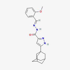 molecular formula C22H26N4O2 B2559961 5-(1-adamantyl)-N-[(E)-(2-methoxyphenyl)methylideneamino]-1H-pyrazole-3-carboxamide CAS No. 1285496-19-6
