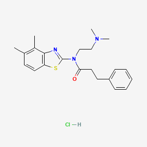 N-(2-(dimethylamino)ethyl)-N-(4,5-dimethylbenzo[d]thiazol-2-yl)-3-phenylpropanamide hydrochloride