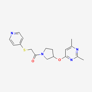 molecular formula C17H20N4O2S B2559963 1-{3-[(2,6-Dimethylpyrimidin-4-yl)oxy]pyrrolidin-1-yl}-2-(pyridin-4-ylsulfanyl)ethan-1-one CAS No. 2097899-12-0