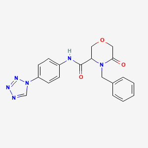 molecular formula C19H18N6O3 B2559964 N-(4-(1H-tetrazol-1-yl)phenyl)-4-benzyl-5-oxomorpholine-3-carboxamide CAS No. 1351581-30-0