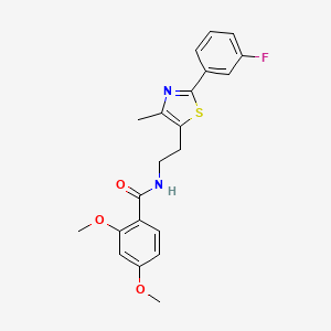 molecular formula C21H21FN2O3S B2559972 N-{2-[2-(3-氟苯基)-4-甲基-1,3-噻唑-5-基]乙基}-2,4-二甲氧基苯甲酰胺 CAS No. 946228-40-6
