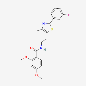 molecular formula C21H21FN2O3S B2559972 N-{2-[2-(3-フルオロフェニル)-4-メチル-1,3-チアゾール-5-イル]エチル}-2,4-ジメトキシベンズアミド CAS No. 946228-40-6